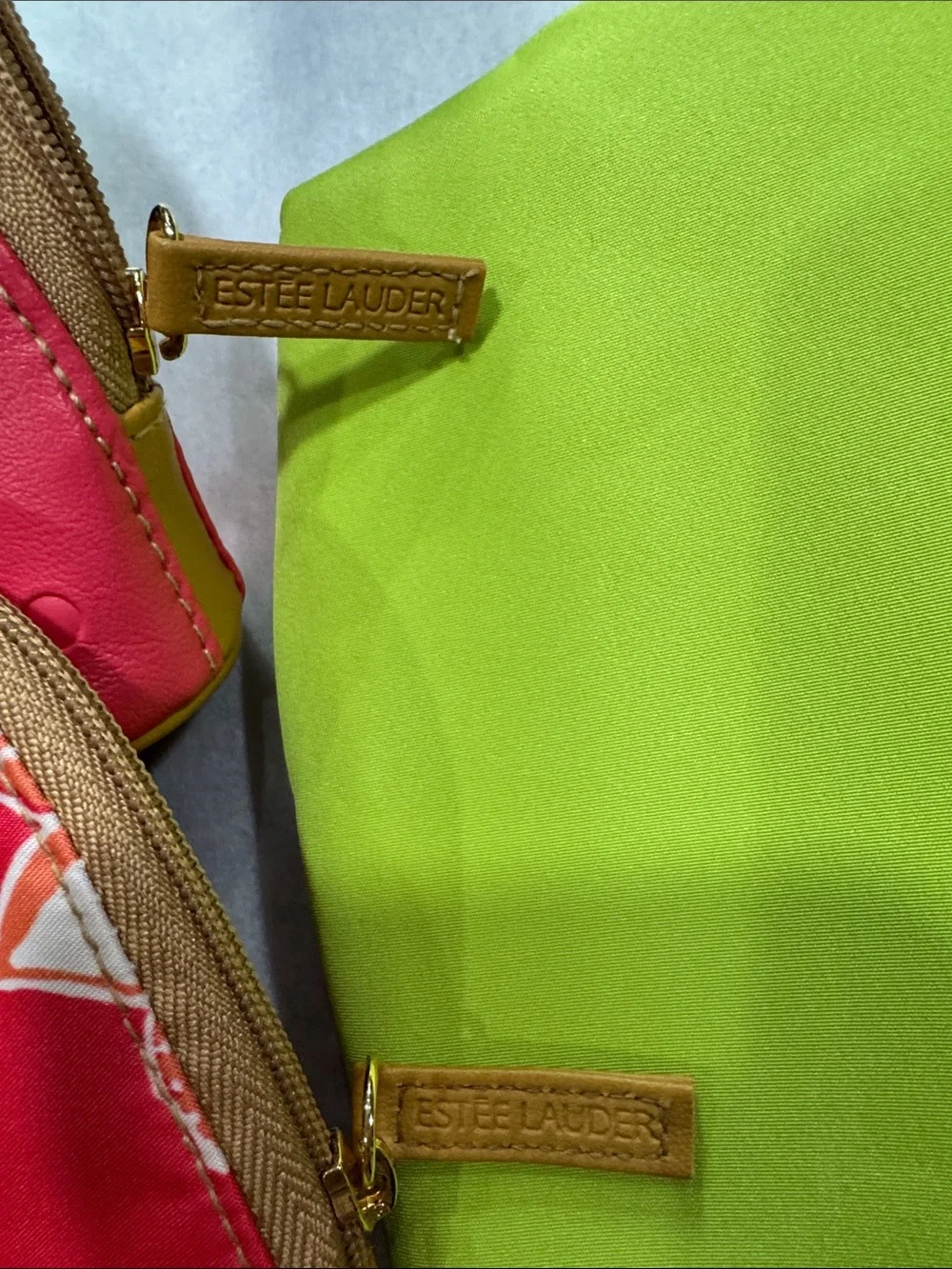 Estee Lauder Three-Piece Cosmetic Pouch Set in Hot Pink, Floral Pink & Lime NWOT